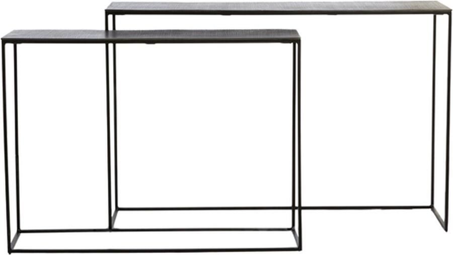 Light & Living Side ZAYN 119.5x30.5x78.5cm Zwart Set van 2