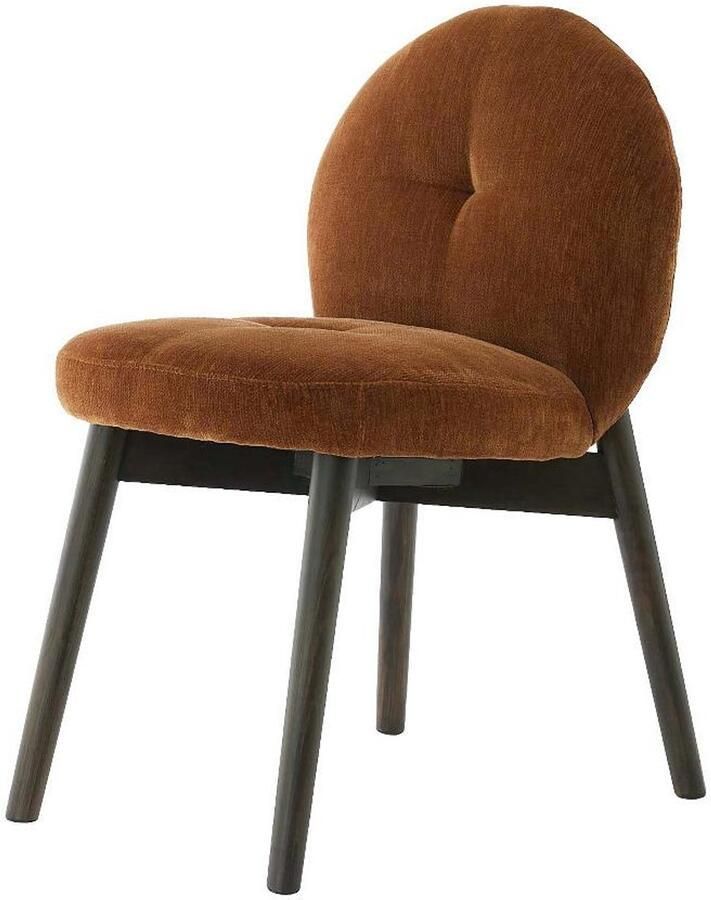 Light & Living Light&living Eetkamerstoel 59x50x83 cm SINOSA velvet bruin+hout dnkr brn