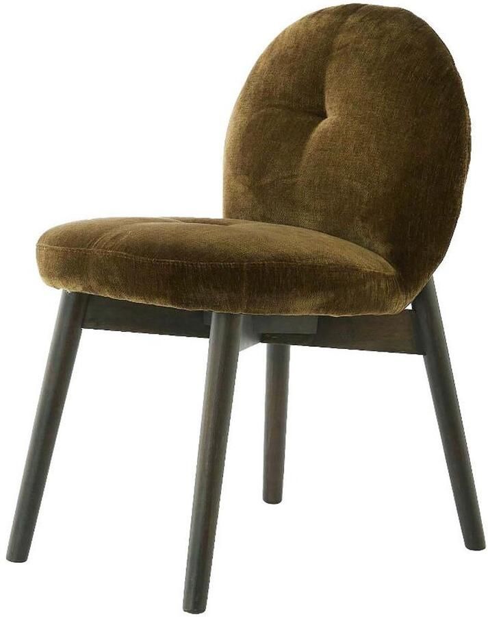 Light & Living Light&living Eetkamerstoel 59x50x83 cm SINOSA velvet olijf grn+hout d brn