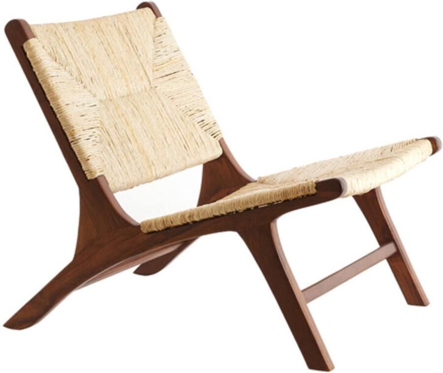 Light & Living Fauteuil Payan Teakhout en bananenblad Bruin Japandi - Foto 2