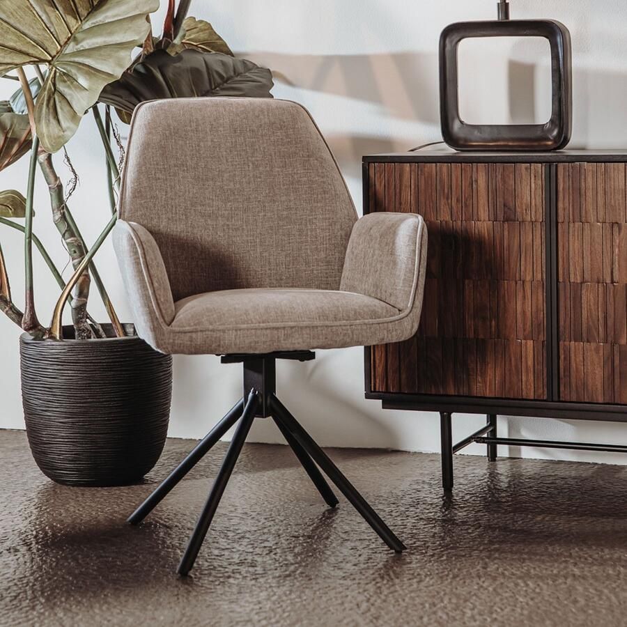 Light & Living Tower Living Draaibare Eetkamerstoel Amaro Beige