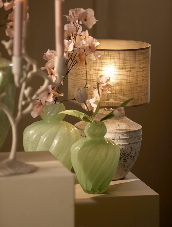 Light & Living vaas KOBALA glas grijs-crème – Ø34x50 cm