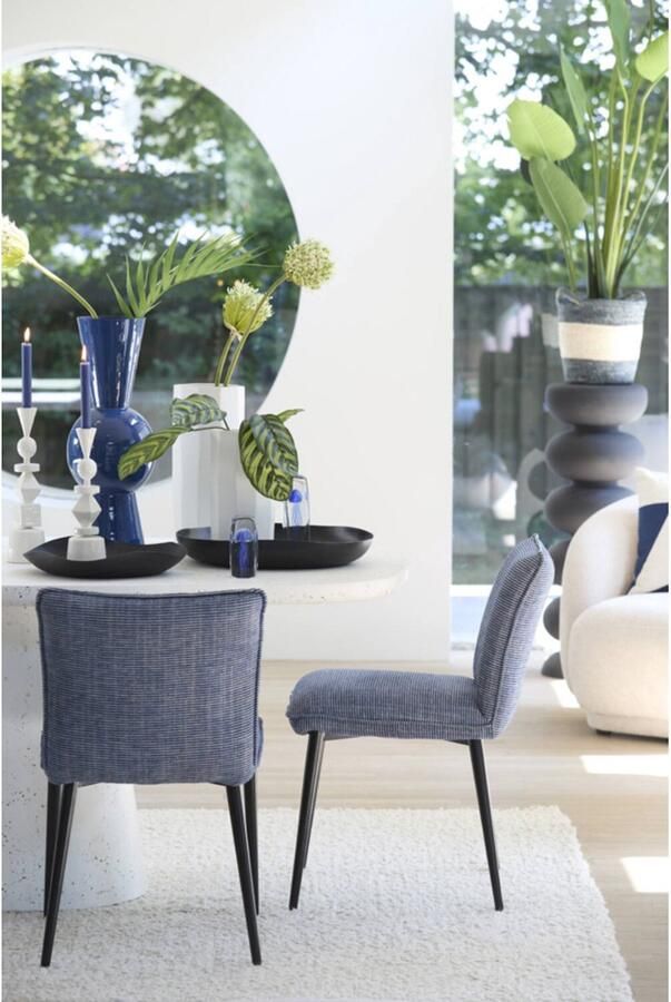 Light & Living Eetkamerstoel VADENI 58x48x85cm Blauw - Foto 2