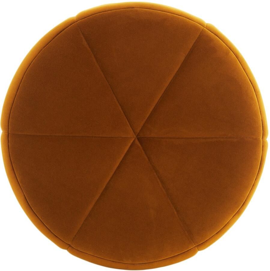 Light & Living velvet poef BATOEMI in okergeel – Ø51x45 cm