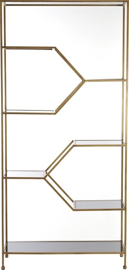 Light & Living Light&living Kast open 100x34x214 cm AINO glas smoke+antiek brons