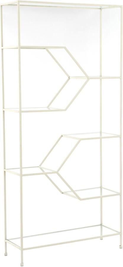 Light & Living Light&living Kast open 100x34x214 cm AINO glas helder+crème - Foto 2