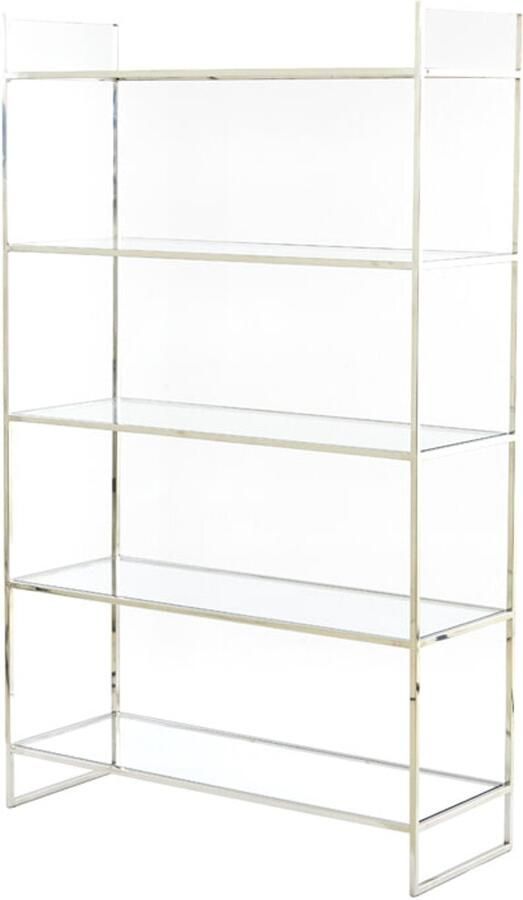 Light & Living Mariki wandkast 110x40x180 cm glas helder nikkel