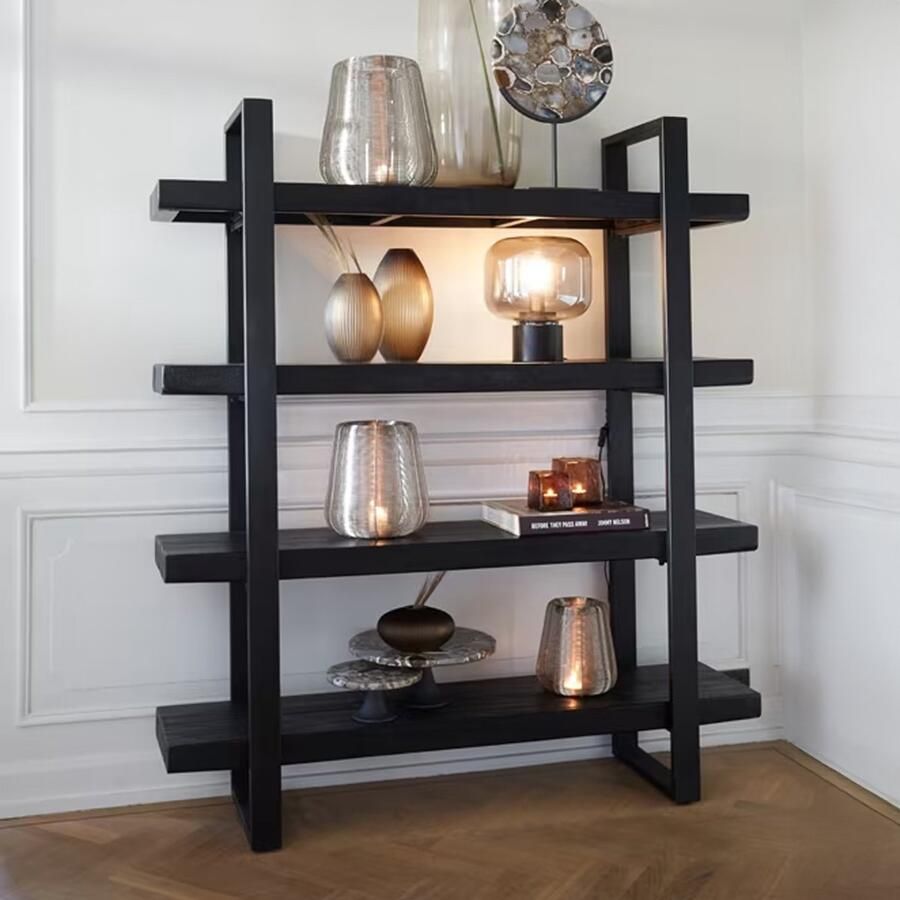 Light & Living Light&living Kast 4L 160x40x184 cm MUDEN mango hout mat zwart