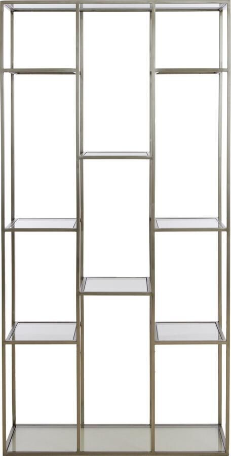 Light & Living Piuar stellingkas 100x36x200 cm glas helder|nikkel