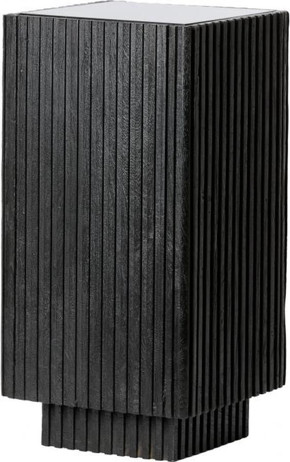 Light & Living Gatura zuil 30x30x60 cm hout mat zwart glas smoke