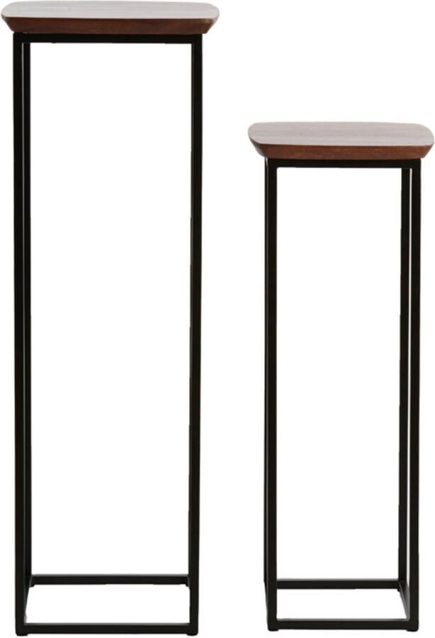 Light & Living Light&living Zuil S 2 30x30x80+35x35x100 cm QUENZA acacia hout+zwart