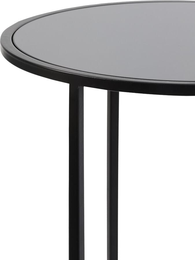 Light & Living Light&living Bijzettafel S 2 Ø40x45+Ø50x52 cm DUARTE glas zwart-mat...