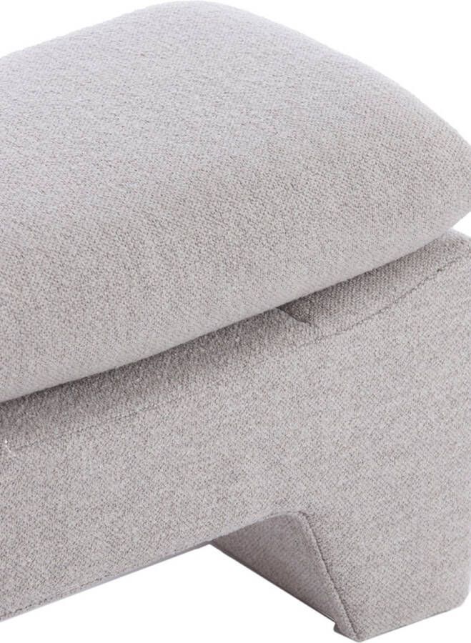 Light & Living Light&living Poef 80x40x48 5 cm DASHA licht grijs - Foto 2