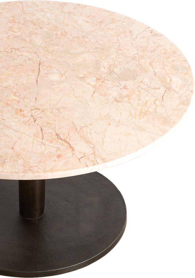 Light & Living Light&living Salontafel Ø76x36 cm PAZO zand-roze marmer+donker bruin