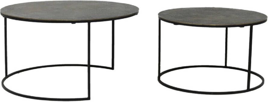 Light & Living Salontafel Rengo Set van 2 stuks Antiek Brons Rond - Foto 2