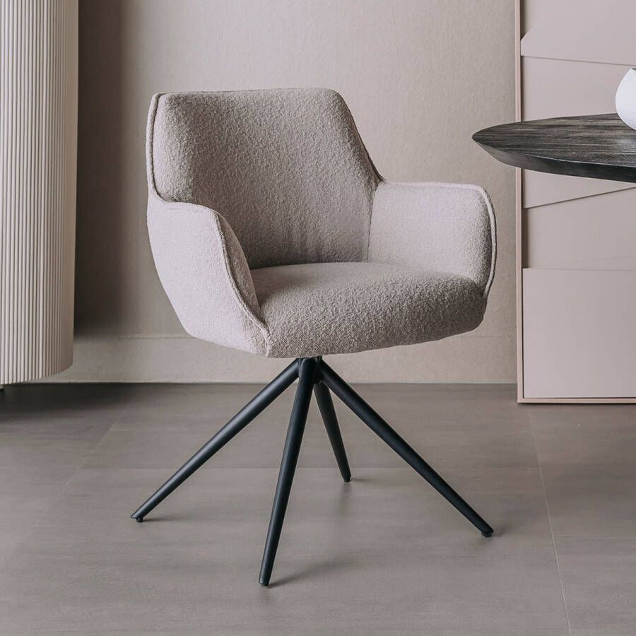 Light & Living Tower Living Draaibare Eetkamerstoel Fondo Chenille beige