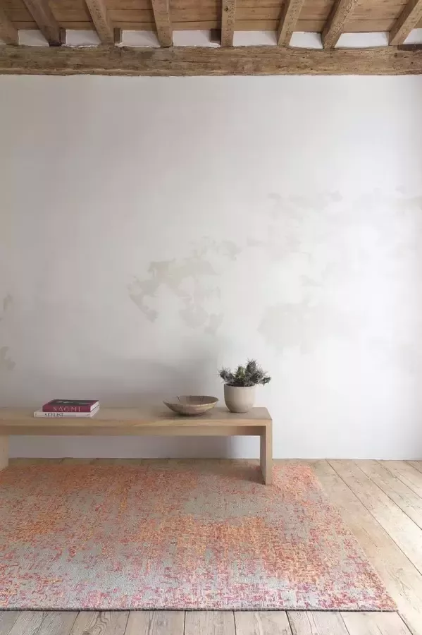 Ligne Pure Reflect – Vloerkleed – Tapijt – handgeknoopt – wol – eco – modern – Grijs Oranje Rood 200x300