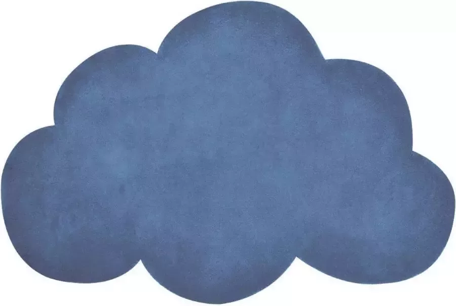 Lilipinso Vloerkleed Wolk Nacht Blauw 100 x 64 cm (dikte: 1 5 cm) Kinderkamer Babykamer Baby Kinderen