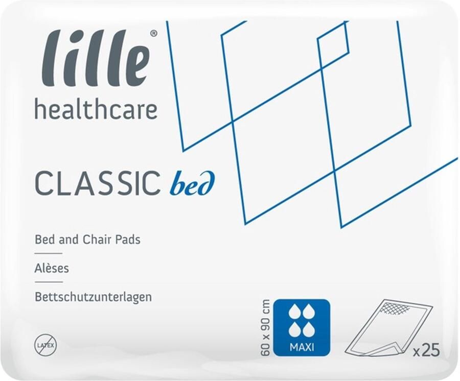 Lille Healthcare Lille Classic Bed Maxi 60 x 90 cm 4 pakken van 25 stuks