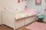 Lilli Furniture Emma bedbank met 3 mega bakken Inclusief HR40 koudschuim matras inclusief lattenbodem 90x200cm wit - Thumbnail 2