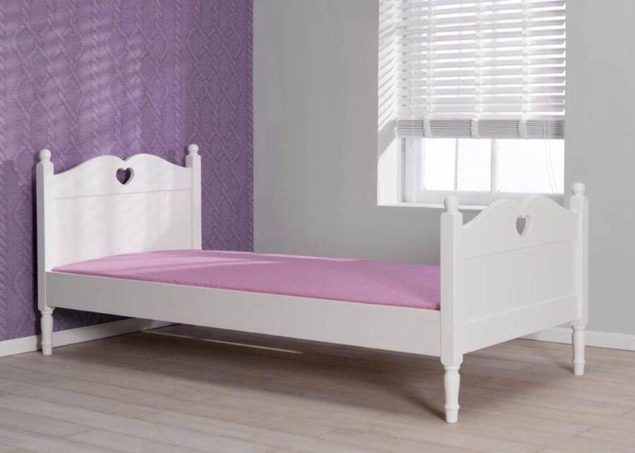 Lilli Furniture Emma kinderbed Inclusief HR40 koudschuim matras inclusief lattenbodem 90x200cm Wit