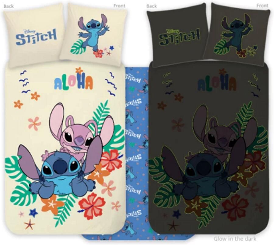 Lilo Stitch Glow in the Dark Dekbedovertrek Ledikant Dekbedovertrek 100x135 cm 100% Katoen