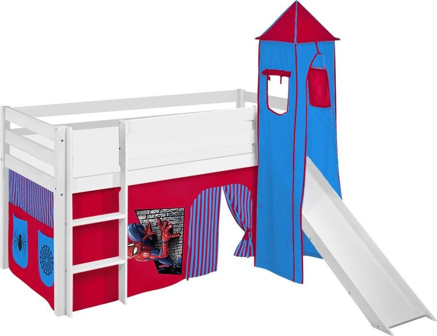 Lilokids Halfhoogslaper Spiderman met tent toren en glijbaan