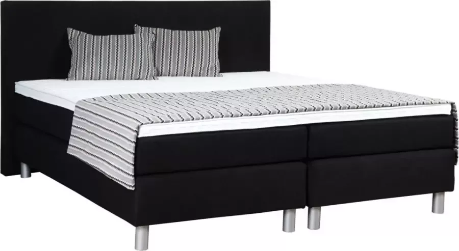 Lina Dreams TipTopBedden Boxspring AMSTERDAM 120x200 incl. hoofdbord matras en topper Zwart