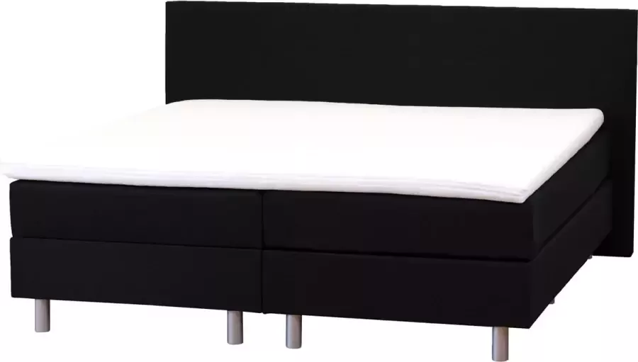 Lina Dreams TipTopBedden Boxspring AMSTERDAM 180x220 incl. hoofdbord matras en topper Zwart