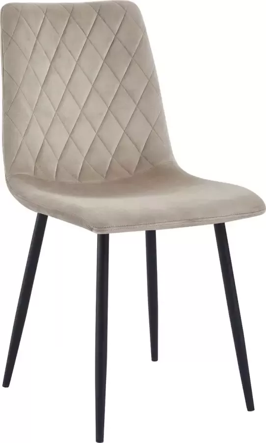 Lina Eetkamerstoel Elisia Beige Velvet Metaalpoot -Woonkamerstoel