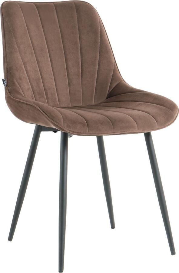 Lina Alfa Eetkamerstoel Bruin- Velvet