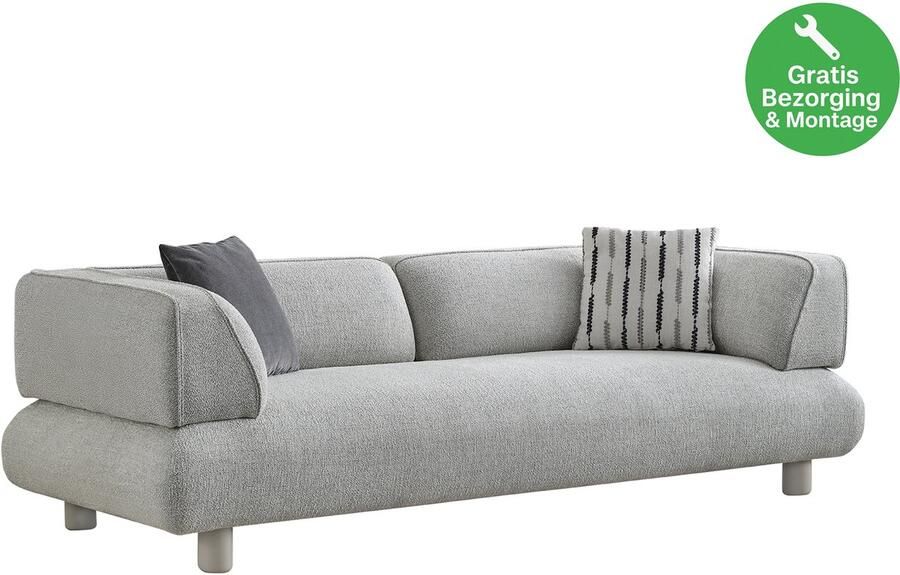 Lina Bonny Bankstel Grijs 2 Zitsbank Linnen Gratis Bezorging en Montage - Foto 3