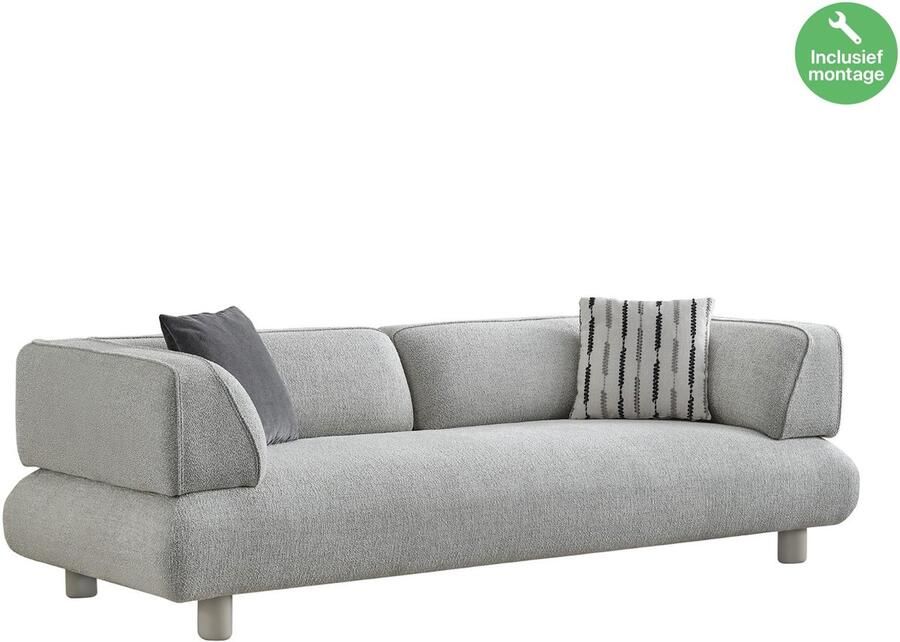 Lina Bonny Bankstel Grijs 2 Zitsbank Linnen Gratis Bezorging en Montage