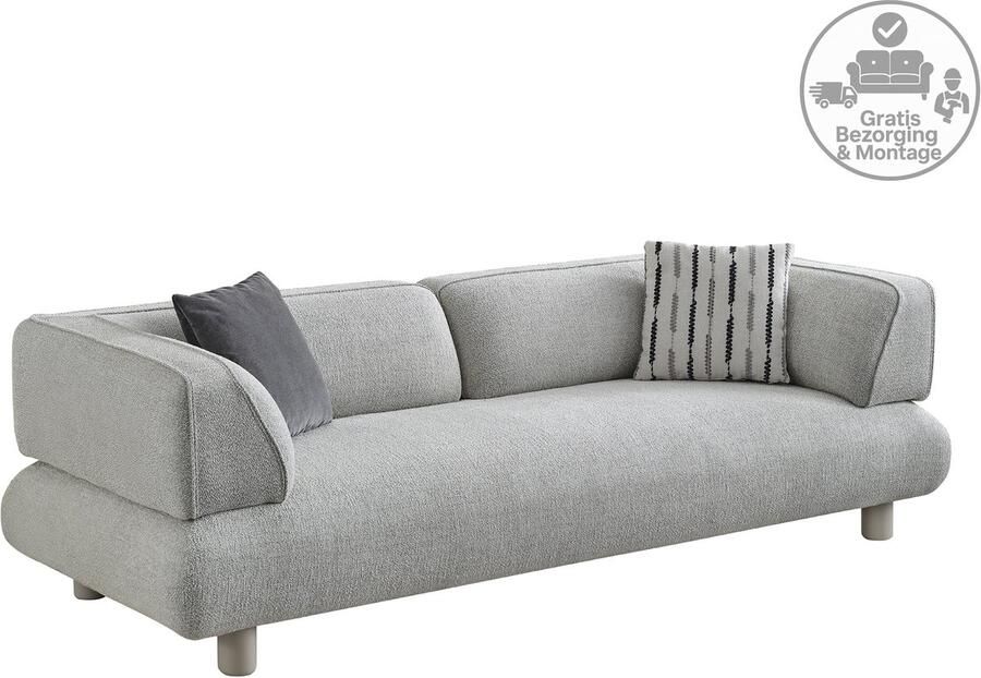 Lina Bonny Bankstel Grijs 3 Zitsbank Linnen Gratis Bezorging en Montage
