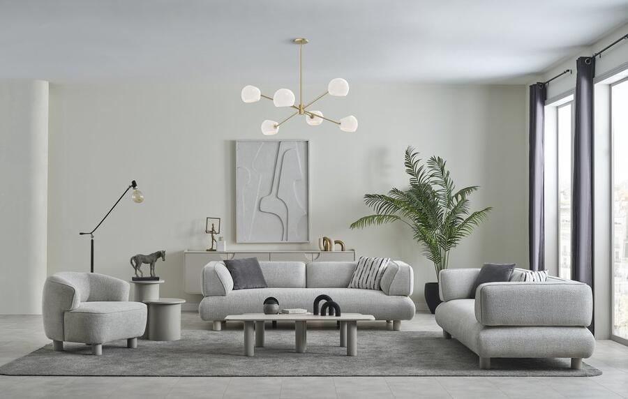 Lina Bonny Bankstel Grijs Linnen 3+2+1 Zitsbank Gratis Bezorging en Montage - Foto 2