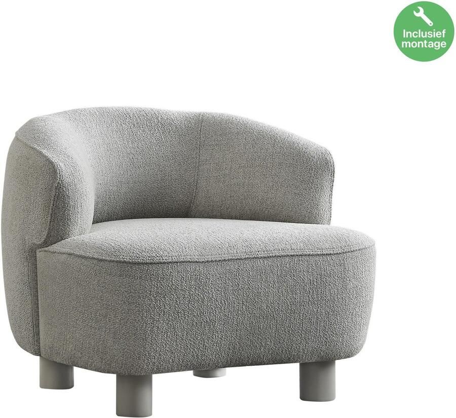 Lina Bonny Bankstel Grijs Zitsbank Linnen Gratis Bezorging en Montage