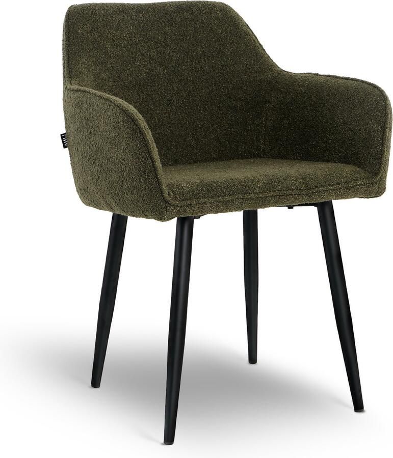 Lina Diamond Eetkamerstoel Groen Boucle