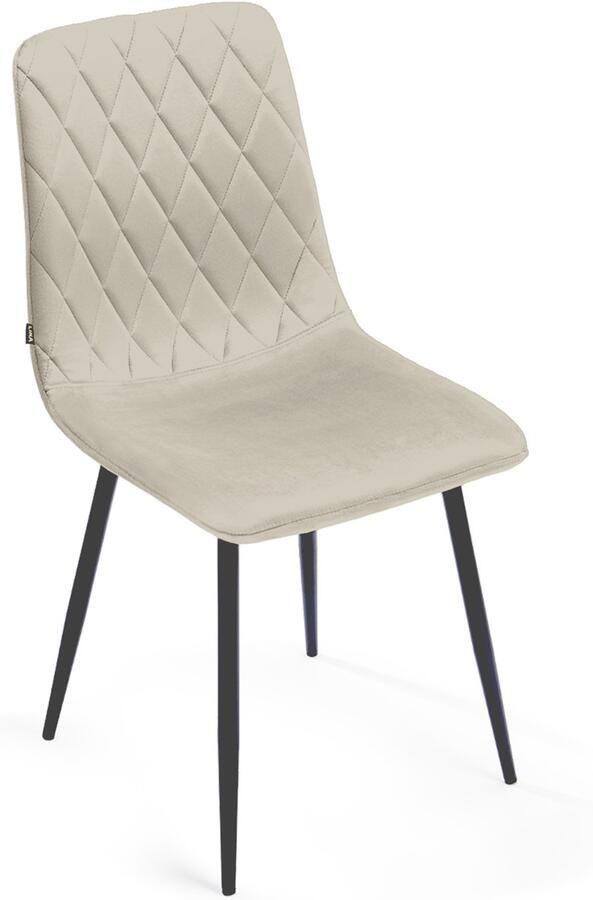 Lina Elisia Eetkamerstoel Creme Velvet