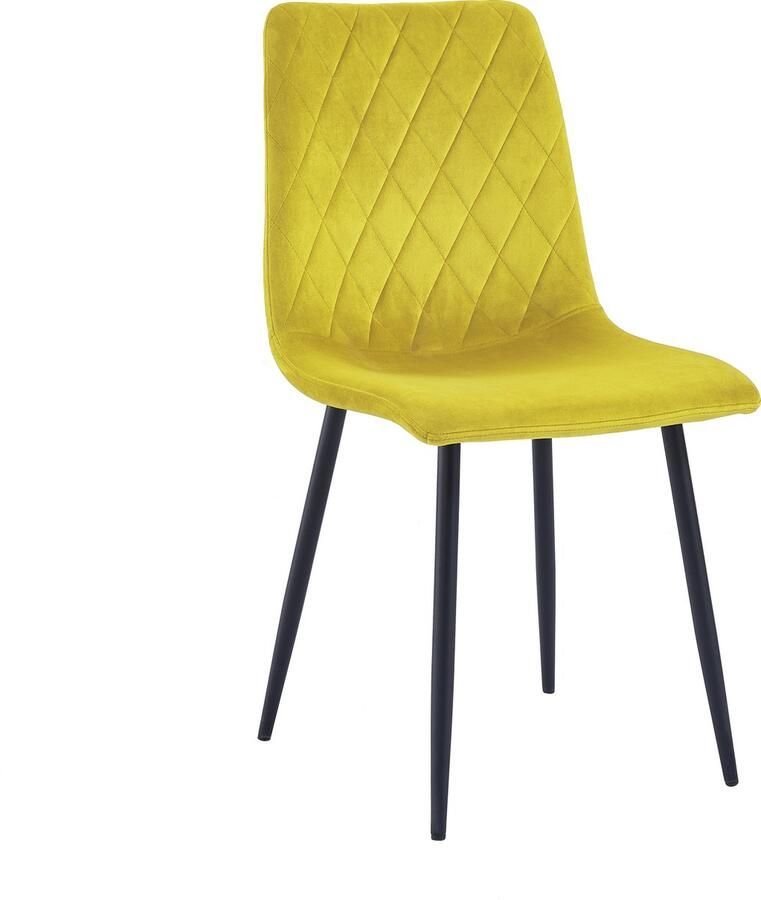 Lina Elisia Eetkamerstoel Fel Geel Velvet - Foto 2
