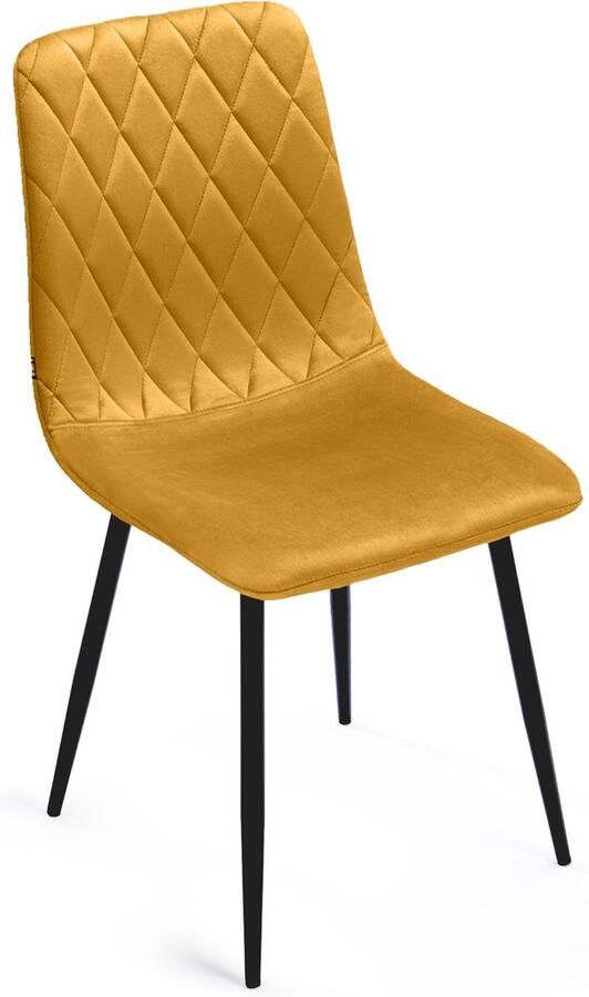 Lina Elisia Eetkamerstoel Fel Geel Velvet