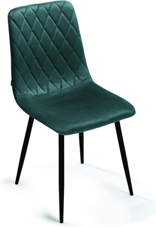 Mevsim Elisia Eetkamerstoel Groen Velvet Metaalpoot Woonkamerstoel