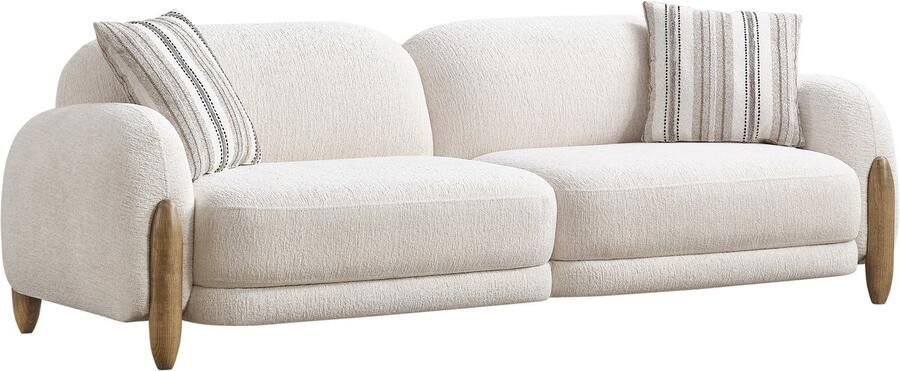 Lina Fabio Bankstel Crème 2 Zitsbank Linnen Gratis Bezorging en Montage - Foto 3