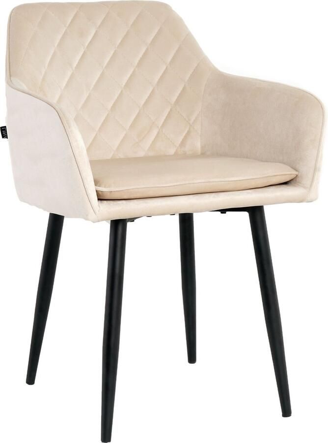 Lina Noble Eetkamerstoel Beige Velvet