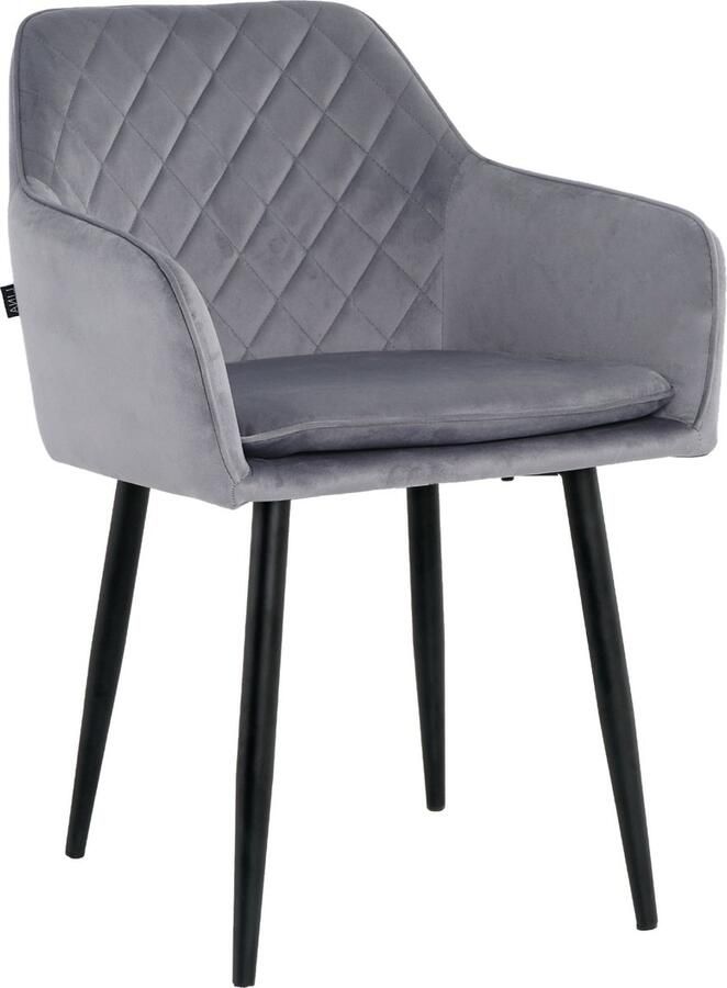 Lina Noble Eetkamerstoel Grijs Velvet