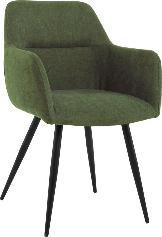 Lina Nova Eetkamerstoel Groen Stof