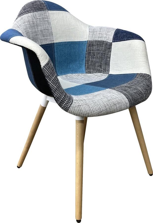 Mevsim Store RIA Eetkamerstoelen– Keukenstoelen Blauw- Grijs- Stof