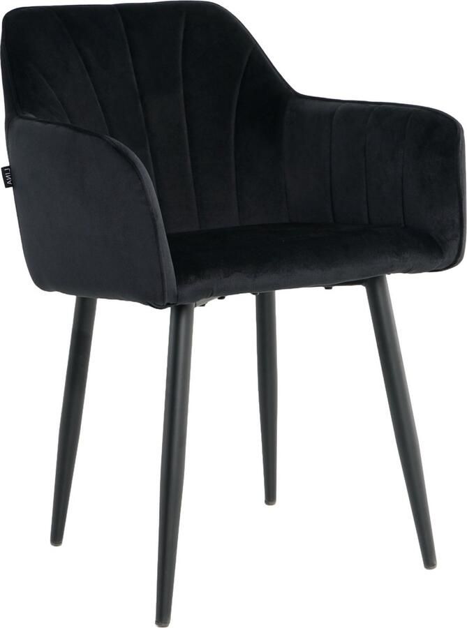 Lina Rio Eetkamerstoel Zwart Velvet
