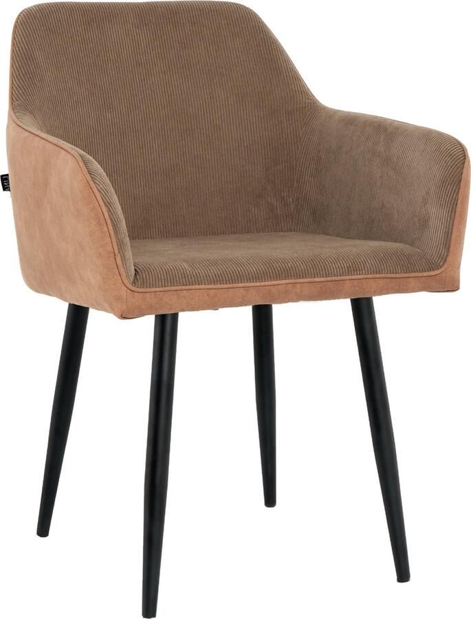 Lina Tony Eetkamerstoel Bruin Ribstof