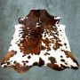 Lindian Style Grote Koeienhuid 210x210 Tricolore vloerkleed Bruin wit zwart Normandische - Thumbnail 1