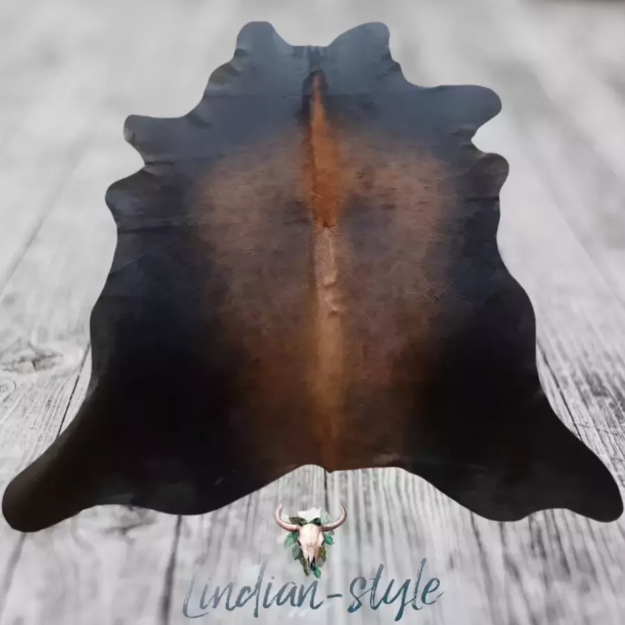 Normandische Koeienhuid vloerkleed industrieel vloerkleed bruin wit zwart T.001 Tri color koeienvel Tricolor 220x220 - Foto 5